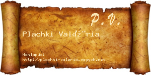 Plachki Valéria névjegykártya